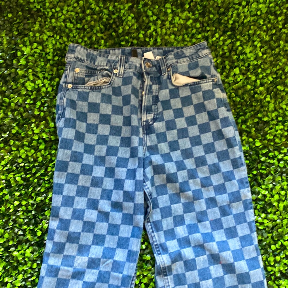 H and M checkered jeans